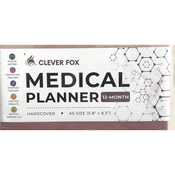 Clever‎ Fox Medical Planner Wellness Journal Health Diary Rose Gold 12 Month - Picture 4 of 11